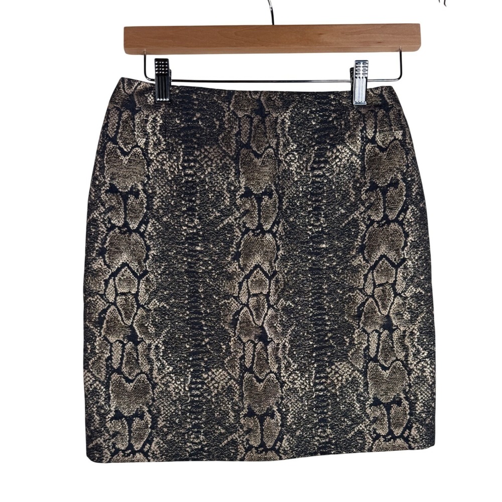 Gianni Bini Women's Snake‎ / Python Print A Line Skirt size 0 Brown